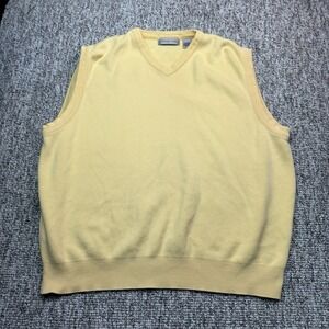 Vintage Cypress Links Sweater Vest Mens XL Golf Yellow Made In USA